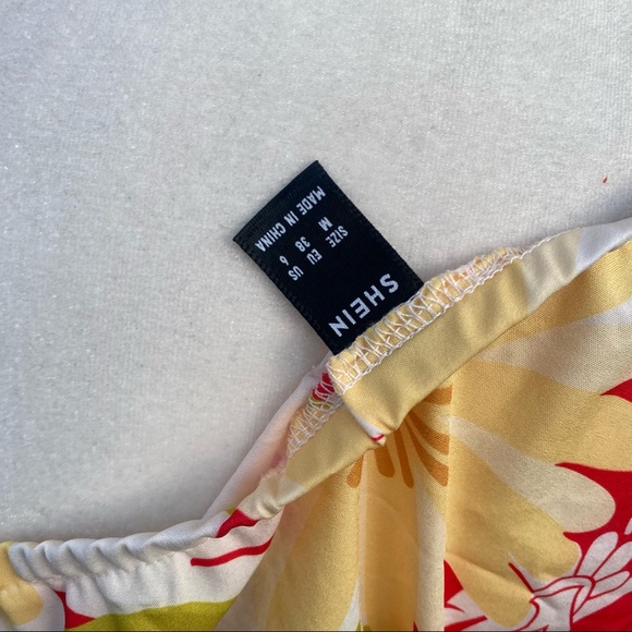 Shein Floral Tropical Cold One Shoulder Crop Top - Picture 5 of 5